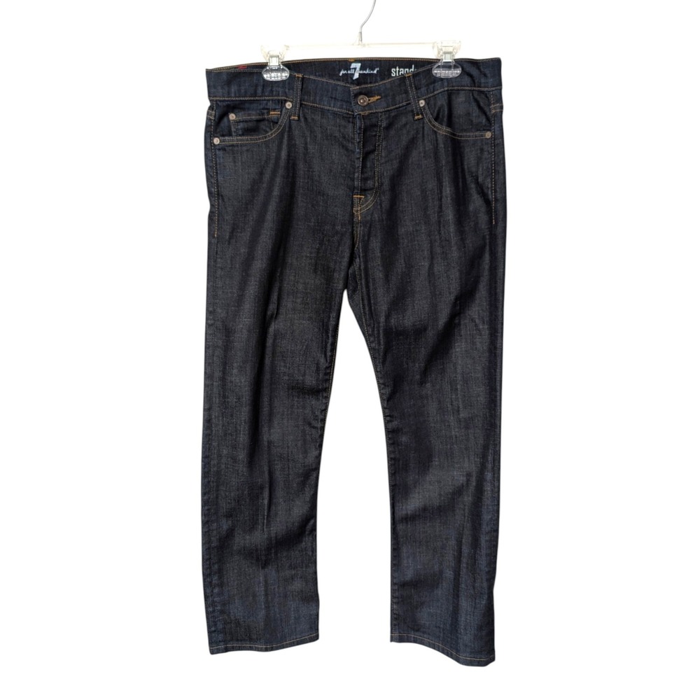7 For All Mankind Mens Standard Straight Leg Jeans Dark Wash Indigo Size 34